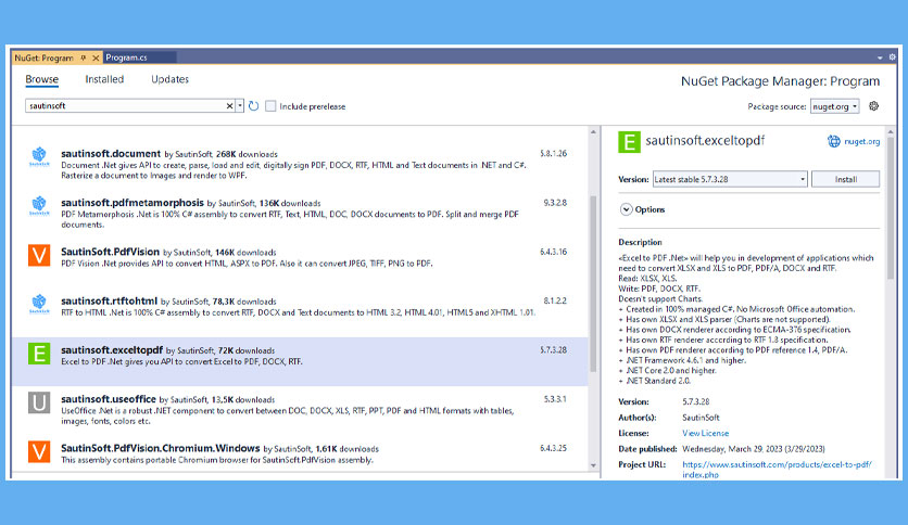 SautinSoft Excel to PDF .Net Crack