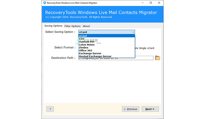 RecoveryTools Windows Live Mail Contacts Migrator Crack