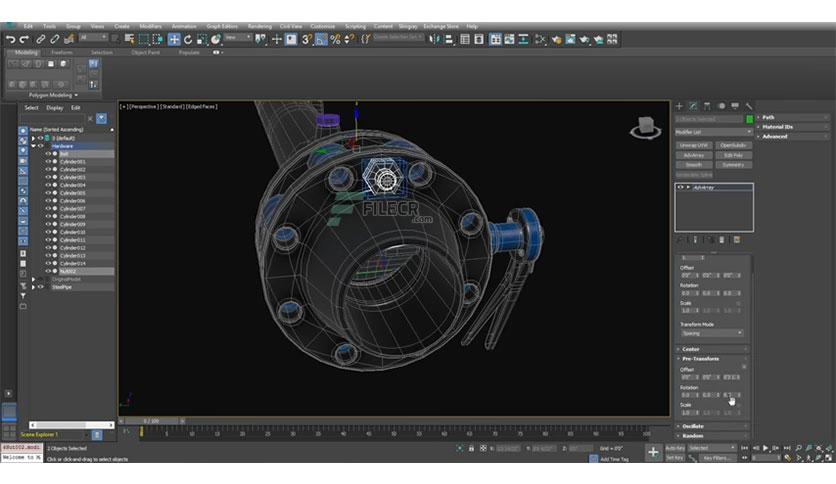 AdvArray – Modifier for 3ds max Crack