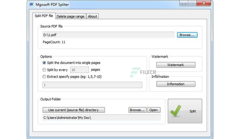 Mgosoft PDF Spliter Crack